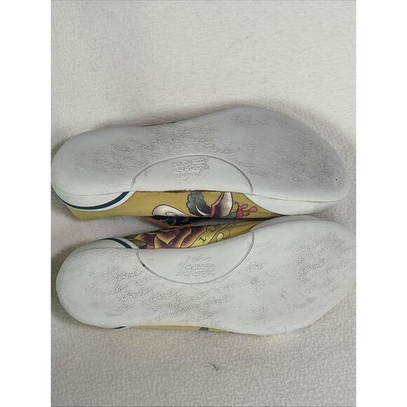 Y2K Ed Hardy Women’s Shoes Size 7 Yellow/ Orange With Metallic Style Cap Toe main image 5